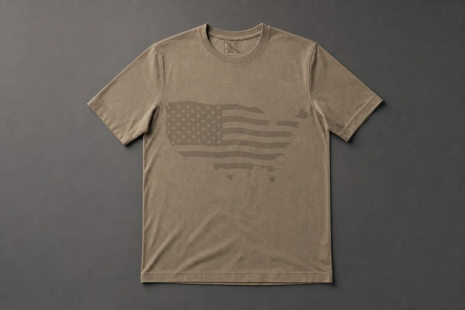 COVERT [ X ] First Edition Subtle tee, tone-on-tone flag print faintly visible in any light